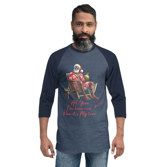 Amourjoie Merry Christmas 3/4 sleeve raglan shirt